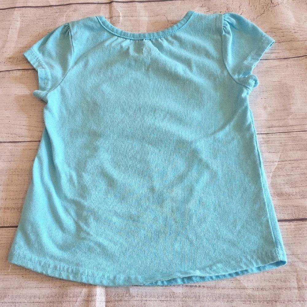 Blue and Pink Short Sleeve Tee with Puppy Design - Picture 4 of 4